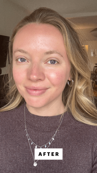 Ingrid Fowler before applying the Saie Glowy Super Gel